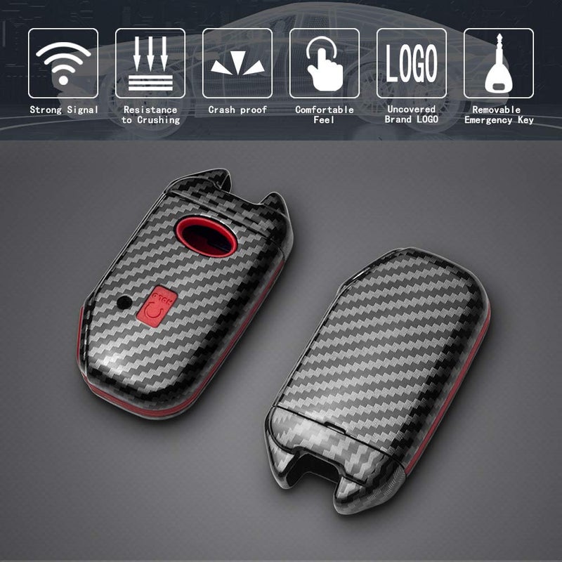 TANGSEN Smart Key Fob Case Compatible with KIA CEED CERATO Forte NIRO SELTOS Sorento Soul SPORTAGE Telluride 3 4 5 Button Keyless Entry Remote Personalized Cover ABS Carbon Fiber Black Silicone - Image 3